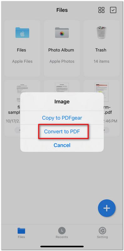 Choose to Convert Image to PDF on iOS