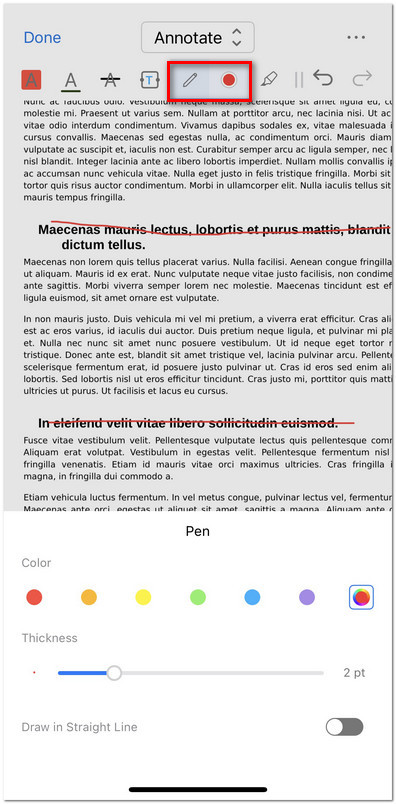 Draw on PDF with Pen