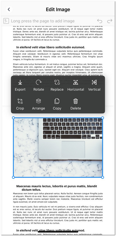 Edit the Existing Image in PDF on iOS