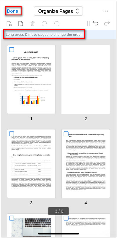 Move Page to Change Order