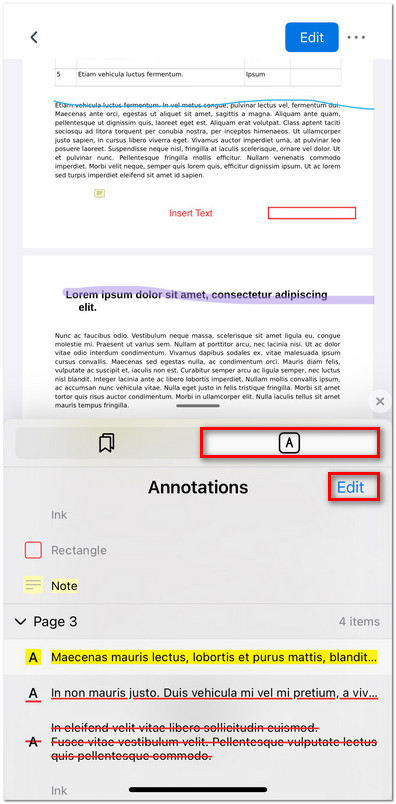 Open the Annotations Panel
