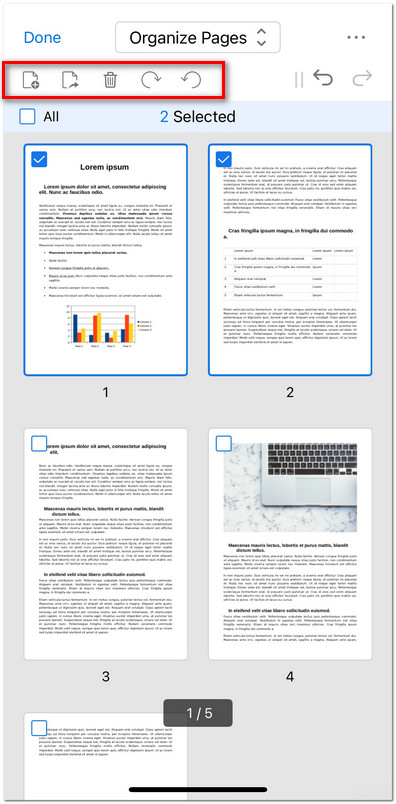 Organize PDF Pages on iOS