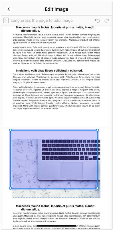 Reposition the Image in PDF on iOS