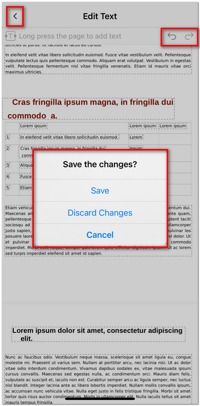 Save the Editing Change