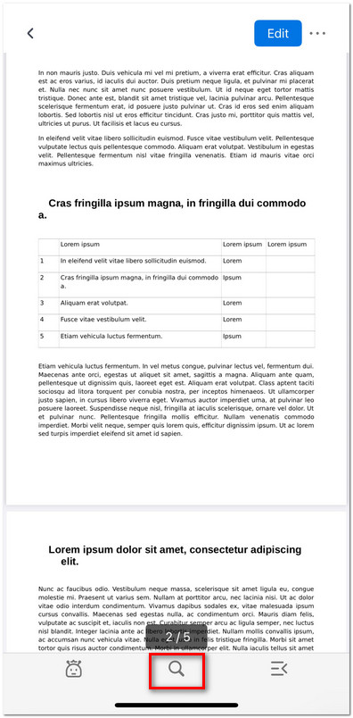 Tap on the Search Icon