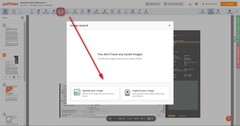 Aggiungi l'immagine di sostituzione