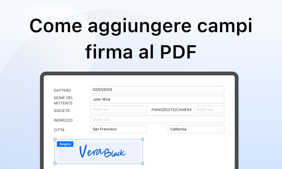 Come aggiungere campi firma al PDF