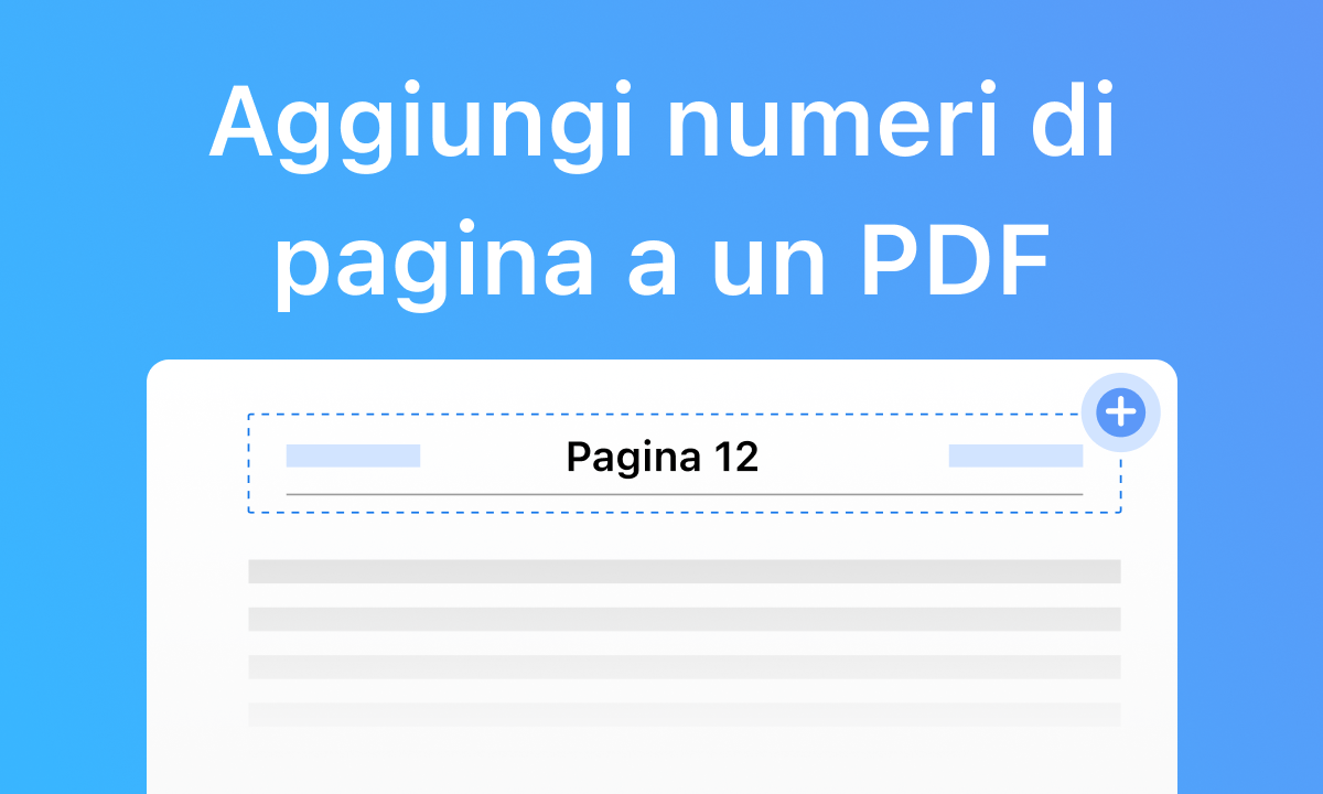 Aggiungi numeri di pagina a un PDF 