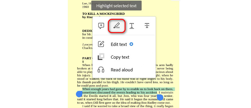 Evidenzia Testo in Acrobat