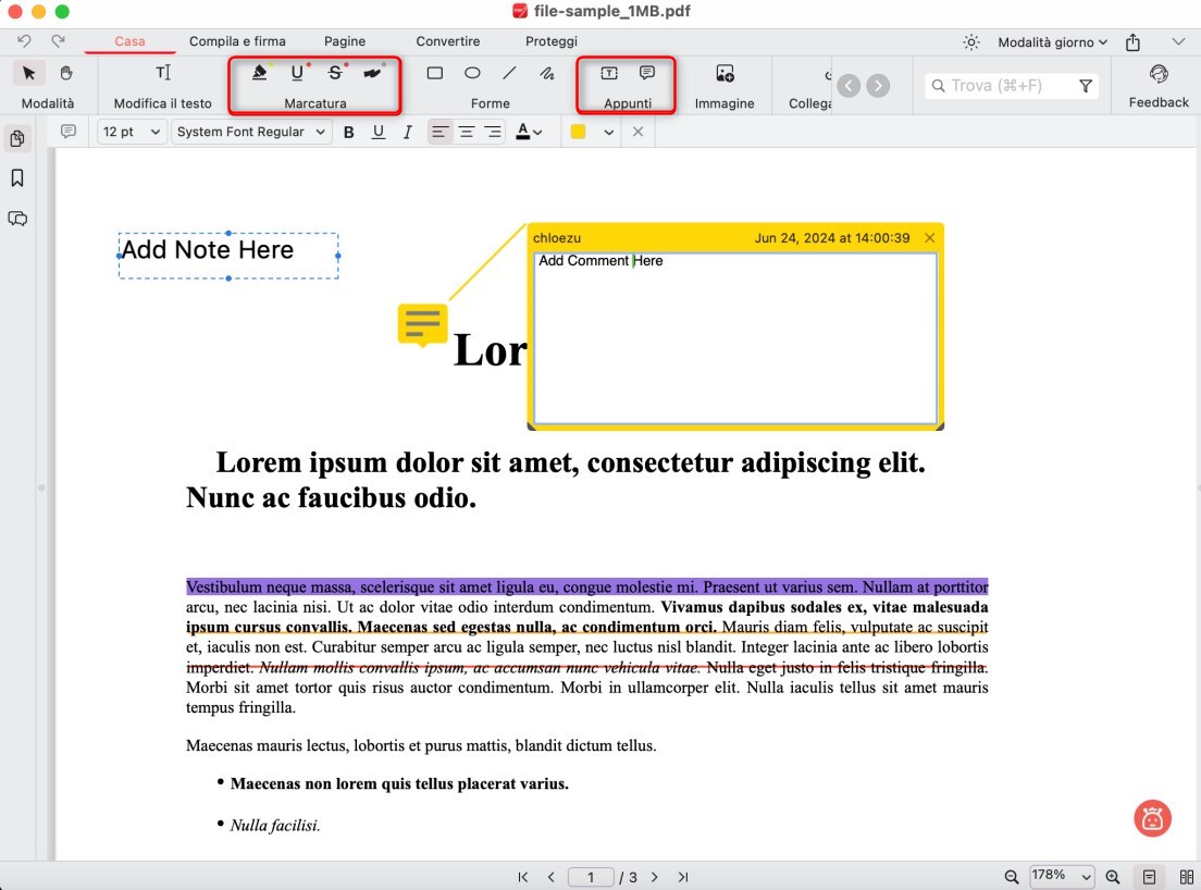 Annotare un PDF su Mac