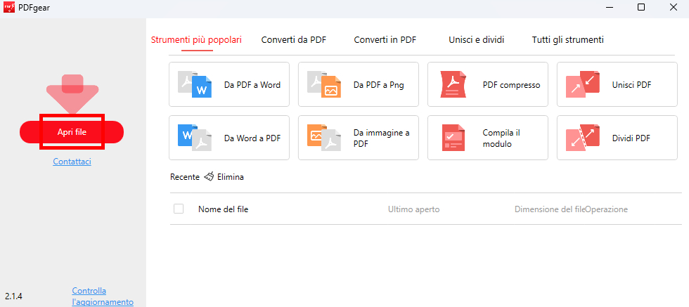 Apri File PDF in PDFgear