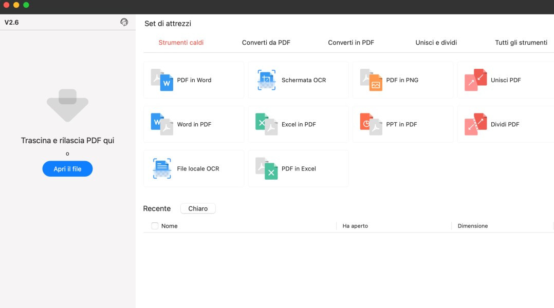 Apri il PDF file su Mac