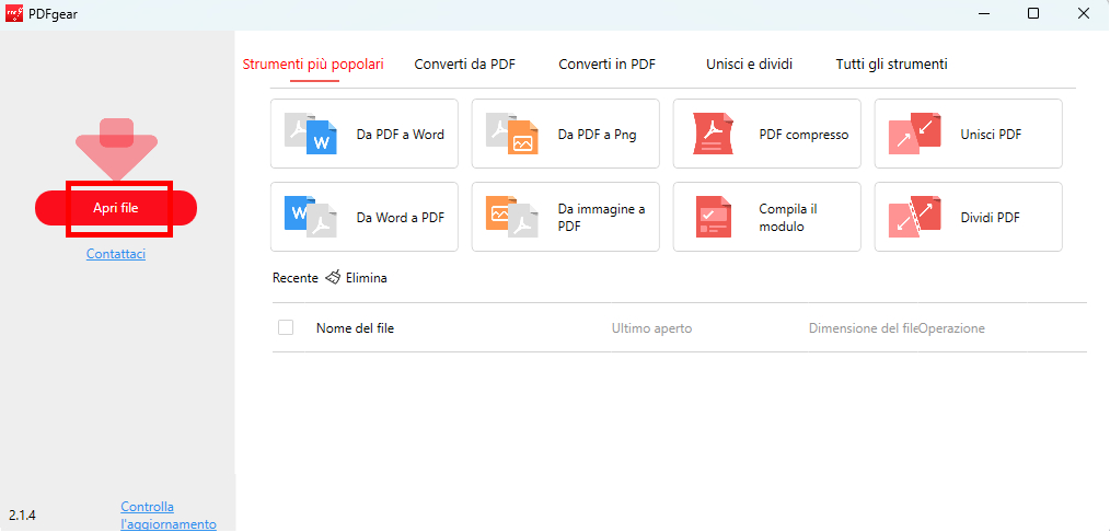 Apri un File PDF