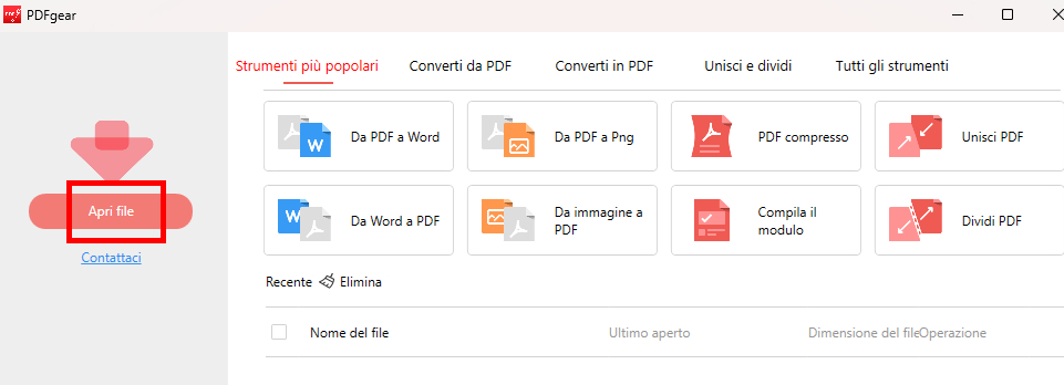 Apri file PDF con PDFgear