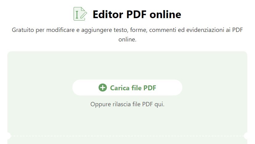 Carica file PDF