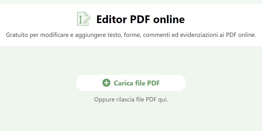 Carica PDF nell'editor online
