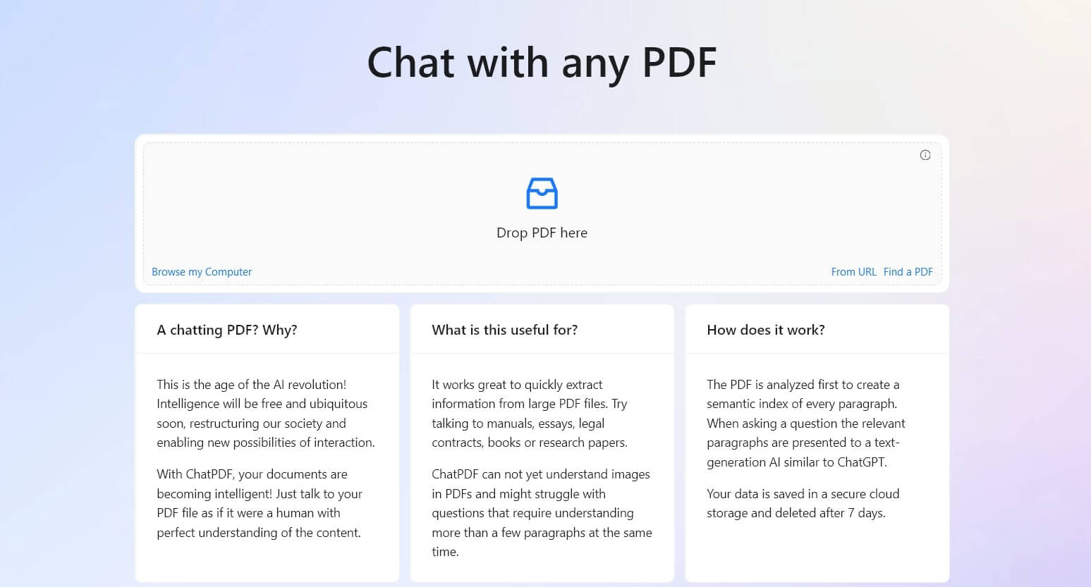 Lettore di PDF AI ChatPDF