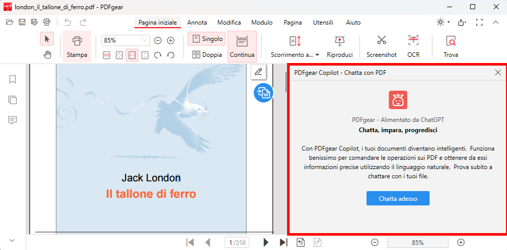 Chattare con PDF con PDFgear