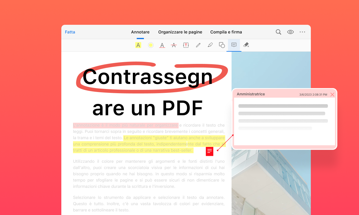 Contrassegnare un PDF