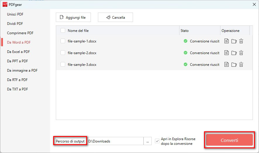 Conversione in Batch di Word in PDF