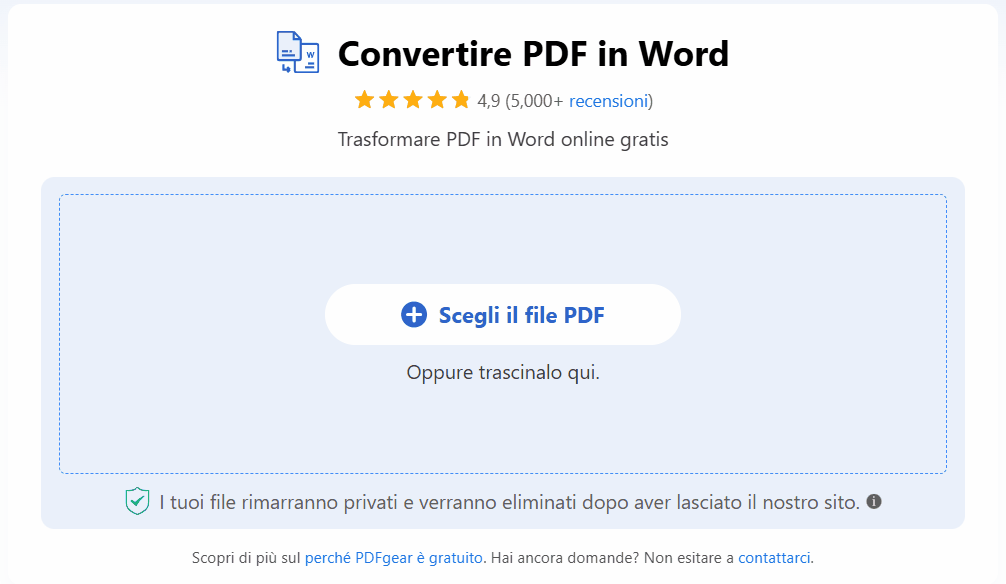 Converti PDF in Word Online