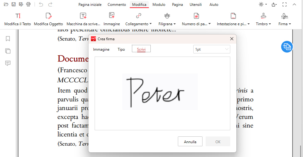Crea una firma autografa digitalmente
