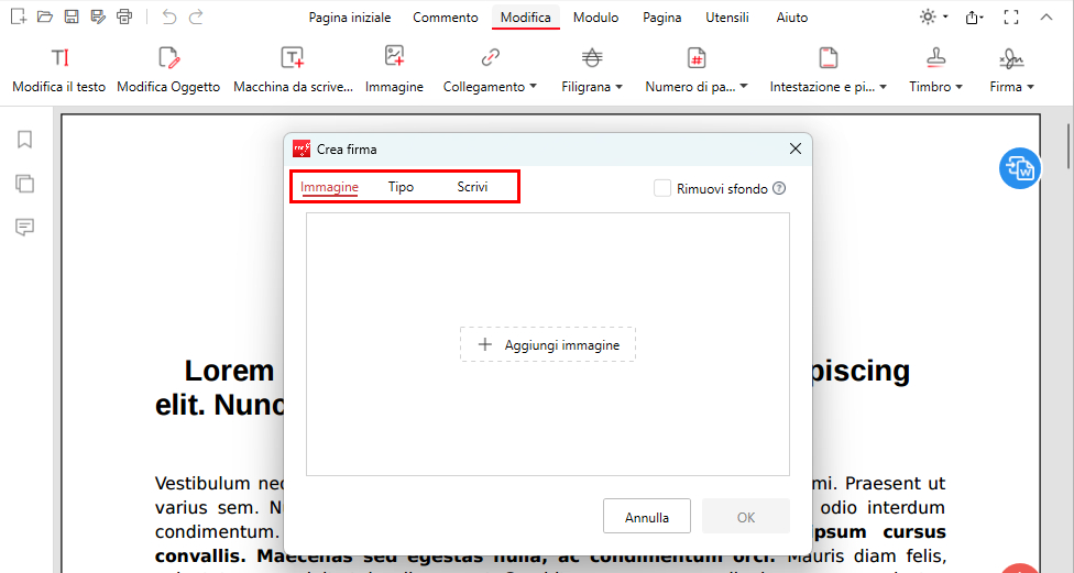 Tre metodi per aggiungere una firma con PDFgear