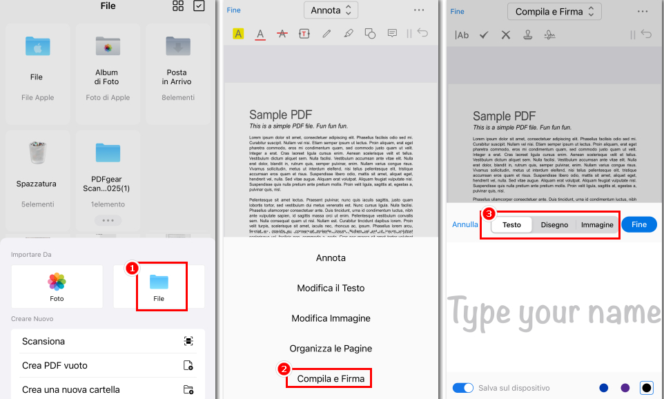 Firma su iPhone con PDFgear