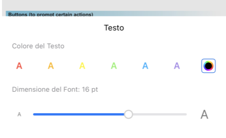 Cambia dimensione e colore del testo