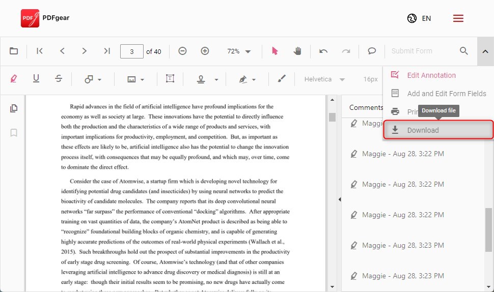 Scarica il file senza evidenziature