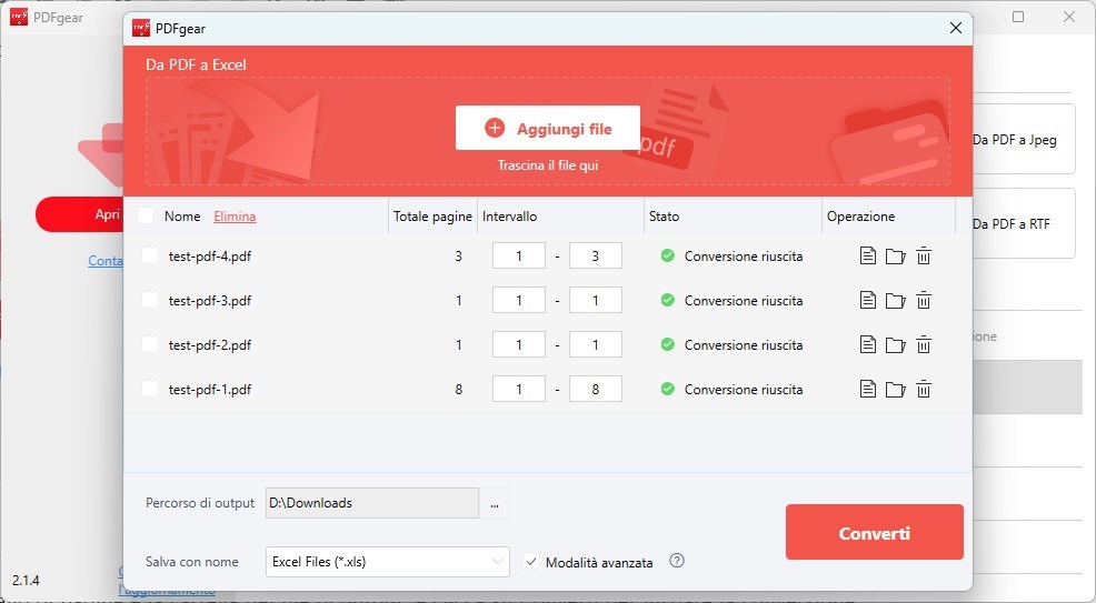 Estrai dati PDF in Excel