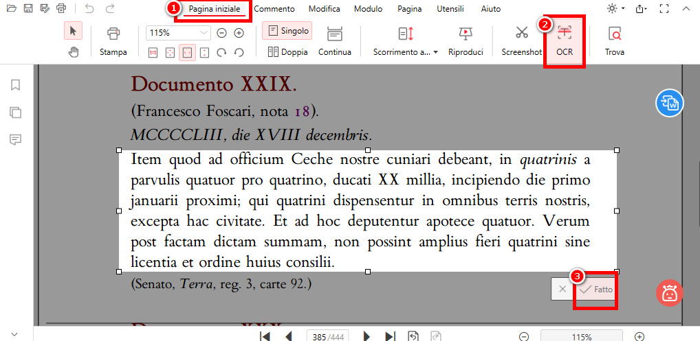 Estrai testo in PDF utilizzando OCR
