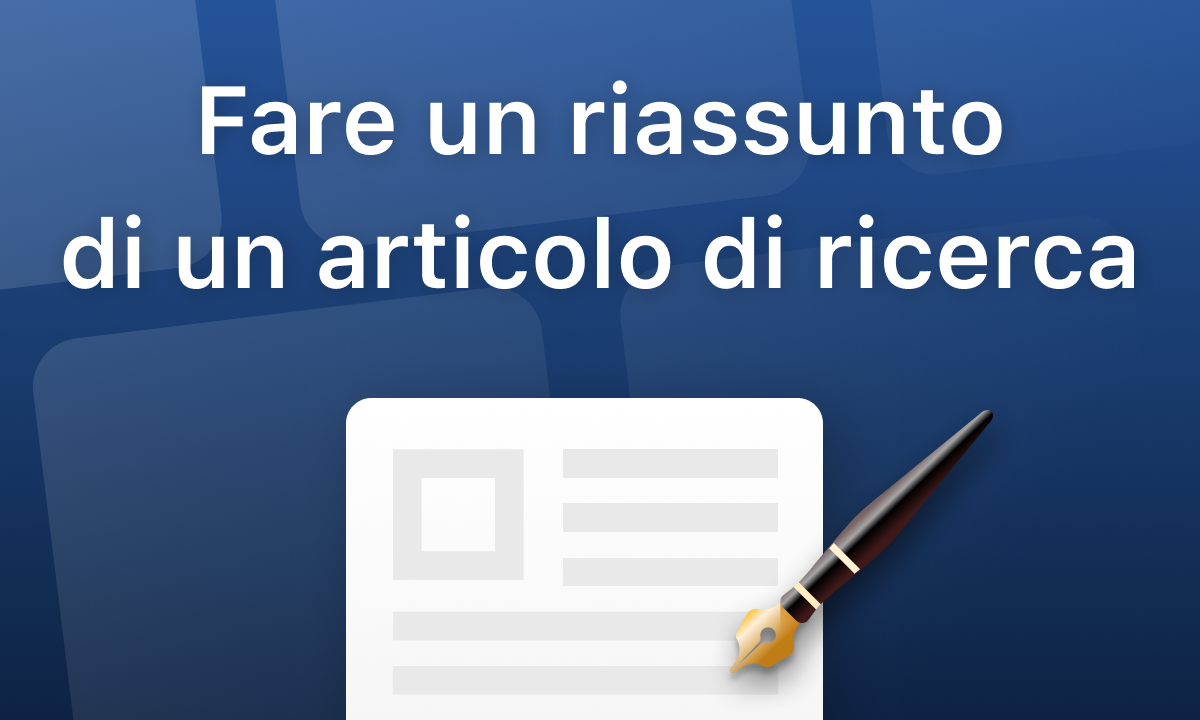 Fare un riassunto di un articolo di ricerca