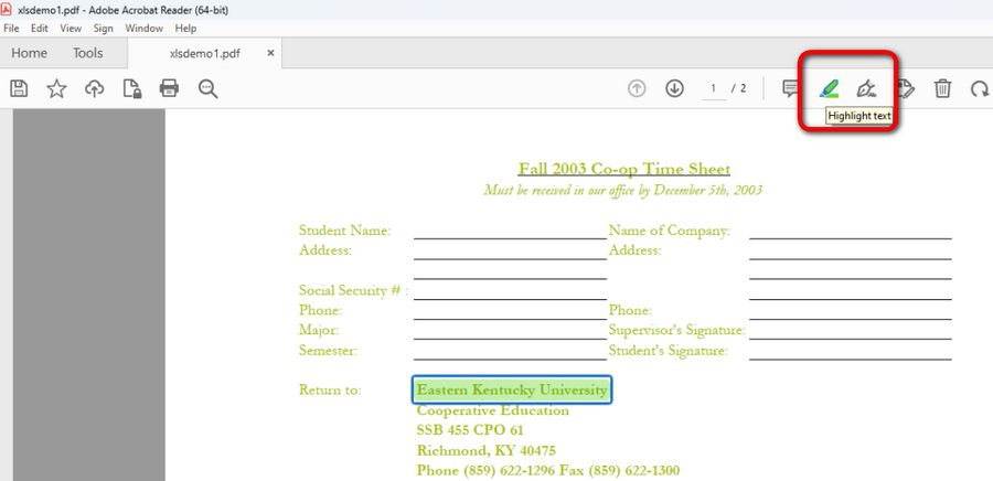 Evidenziare testo in PDF in Acrobat Reader