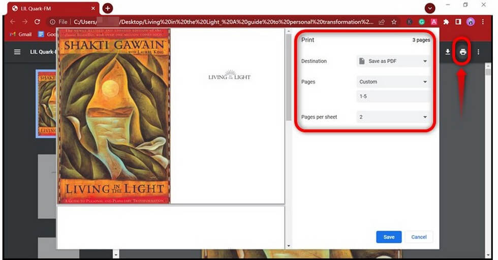 Impostazione di Stampa in Chrome