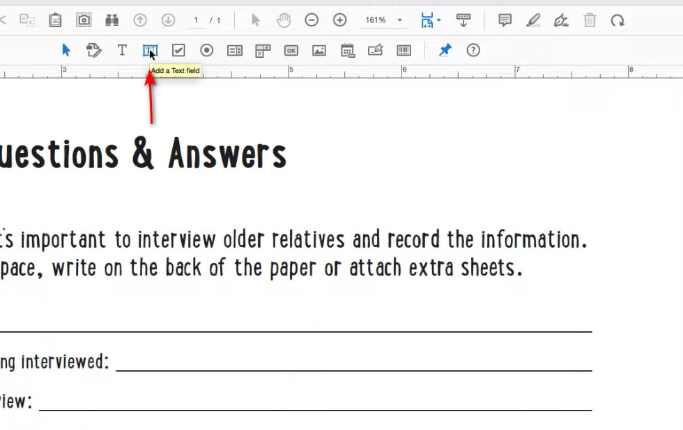 Clicca su 'Aggiungi un Campo di Testo'