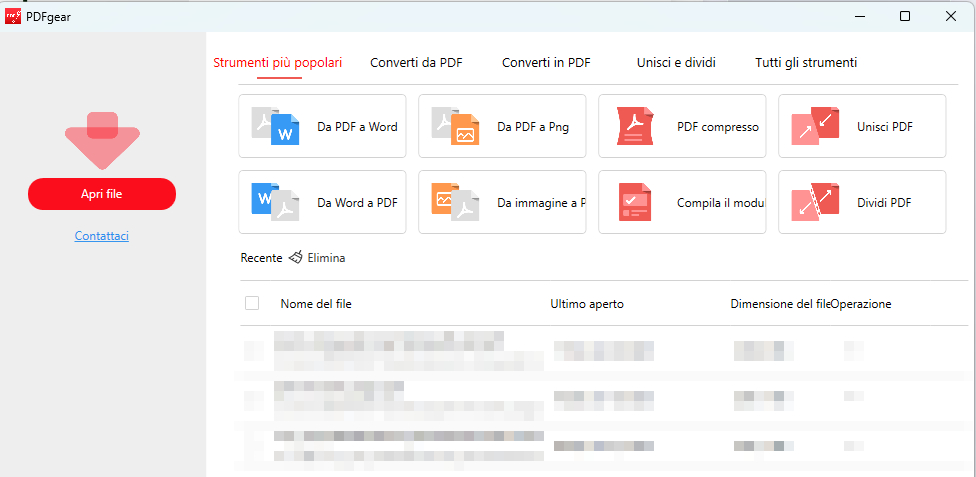 L'Interfaccia di PDFgear Desktop
