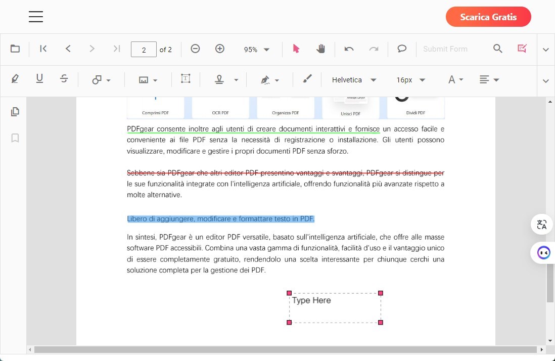 Modifica un PDF Online