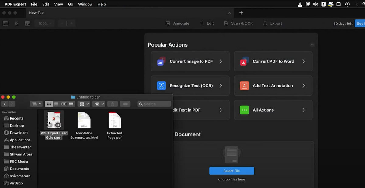 Importa PDF su PDF Expert
