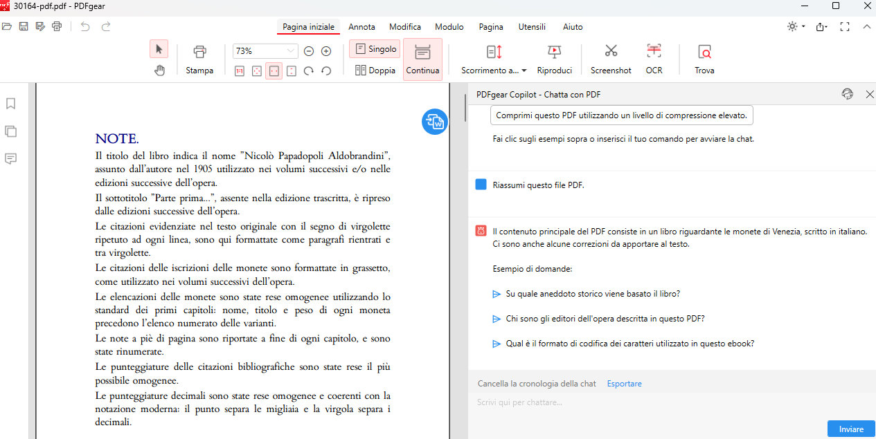 Ottieni risposte dal Chatbot di PDFgear