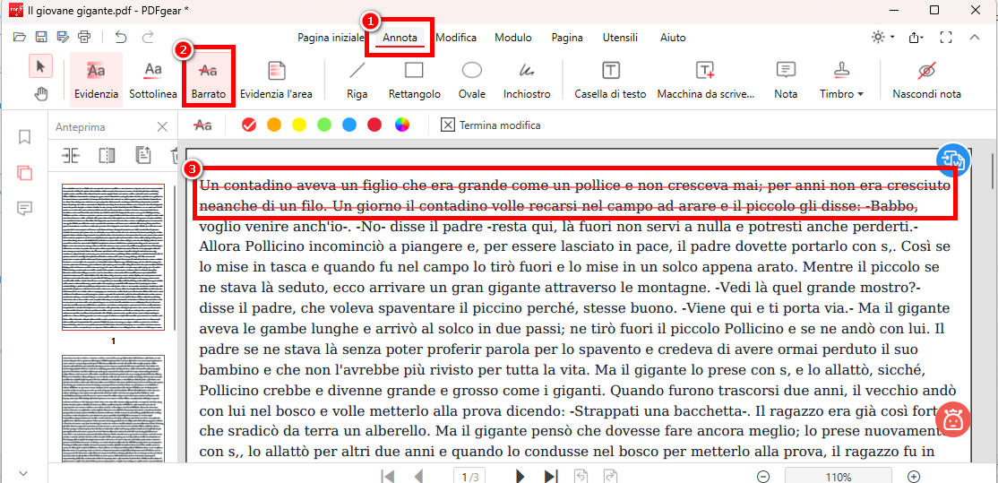 Annotare PDF tramite PDFgear