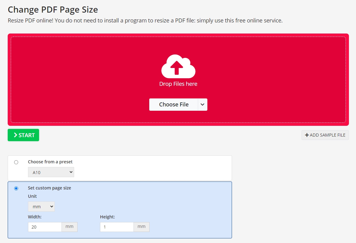 PDF2Go Online Cropper Editor