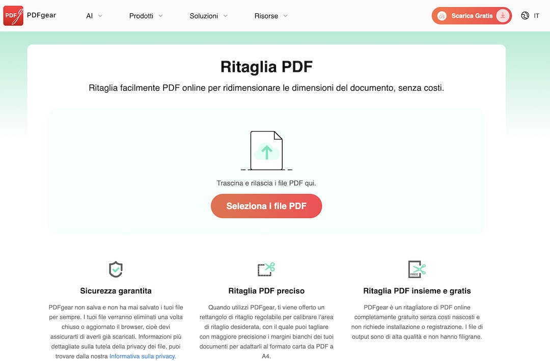 PDFgear: il miglior editor gratuito per ritagliare PDF