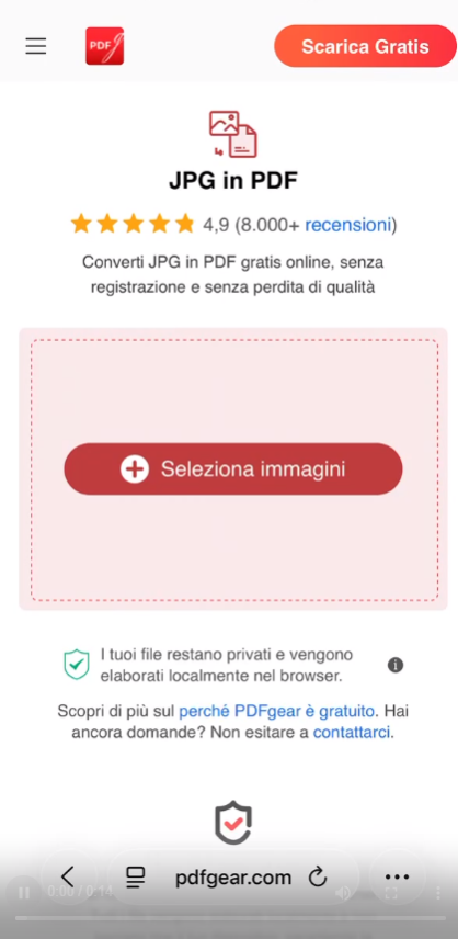 Immagine in PDF iPhone