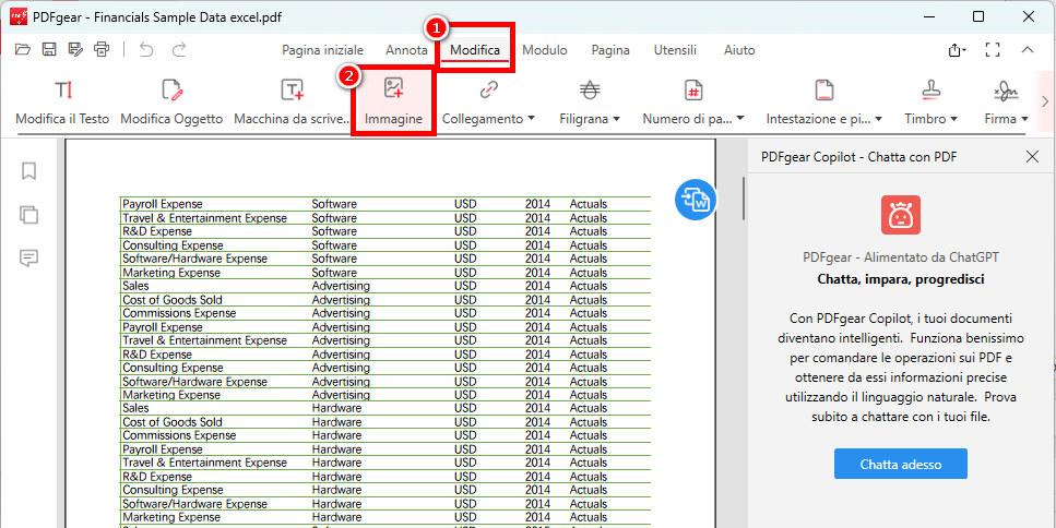 Seleziona Inserisci Immagine in PDF