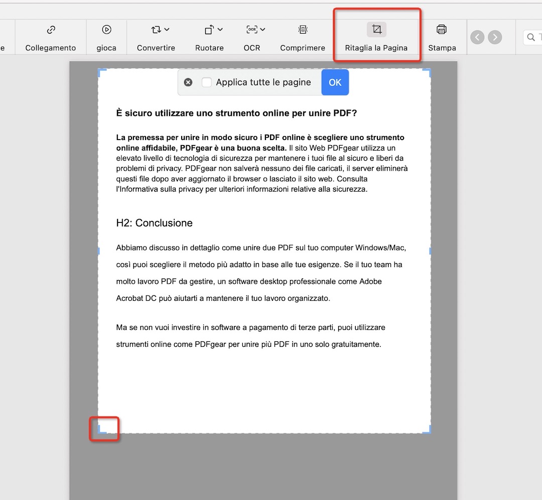 Ritaglia immagine PDF con PDFgear