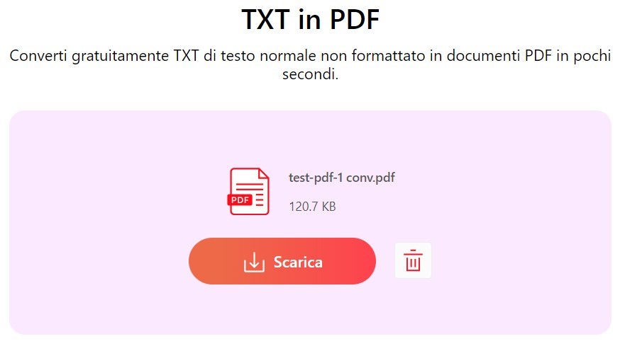 Salva il documento PDF convertito