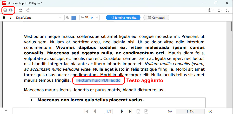 Salva il PDF Scaricato