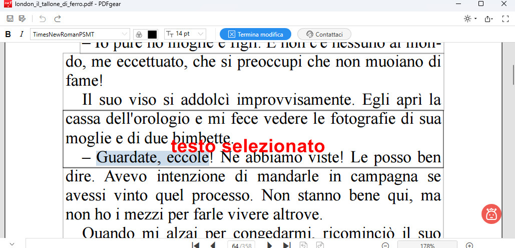 Seleziona il Testo da Cancellare
