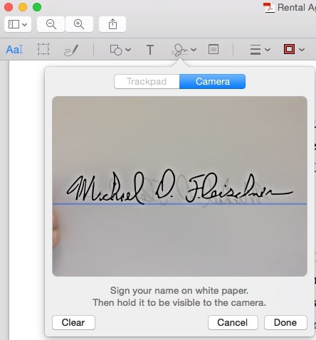 Usa la fotocamera per creare una firma